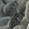Beautiful Design Leaf 925 Sterling Silver Earrings Length 2.20 Inch