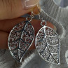 Beautiful Design Leaf 925 Sterling Silver Earrings Length 2.20 Inch