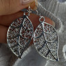 Beautiful Design Leaf 925 Sterling Silver Earrings Length 2.20 Inch