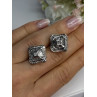 14K WHITE GOLD 2 CARAT DIAMONDS EARRINGS LENGTH 0.73 INCH