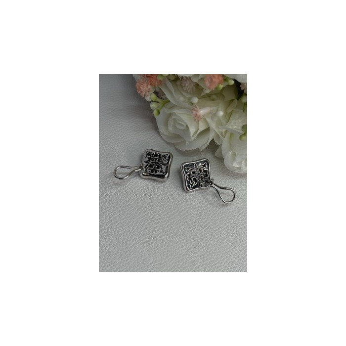 14K WHITE GOLD 2 CARAT DIAMONDS EARRINGS LENGTH 0.73 INCH