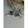14K WHITE GOLD 2 CARAT DIAMONDS EARRINGS LENGTH 0.73 INCH