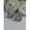 14K WHITE GOLD 2 CARAT DIAMONDS EARRINGS LENGTH 0.73 INCH