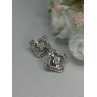 14K WHITE GOLD 2 CARAT DIAMONDS EARRINGS LENGTH 0.73 INCH