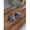 14K WHITE GOLD 2 CARAT DIAMONDS EARRINGS LENGTH 0.73 INCH