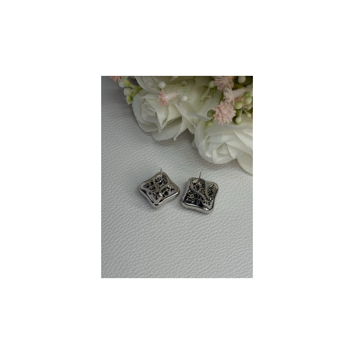 14K WHITE GOLD 2 CARAT DIAMONDS EARRINGS LENGTH 0.73 INCH