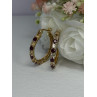 925 Sterling Silver Gold Plated Ruby & Beryl Earrings Length 1.10 Inch