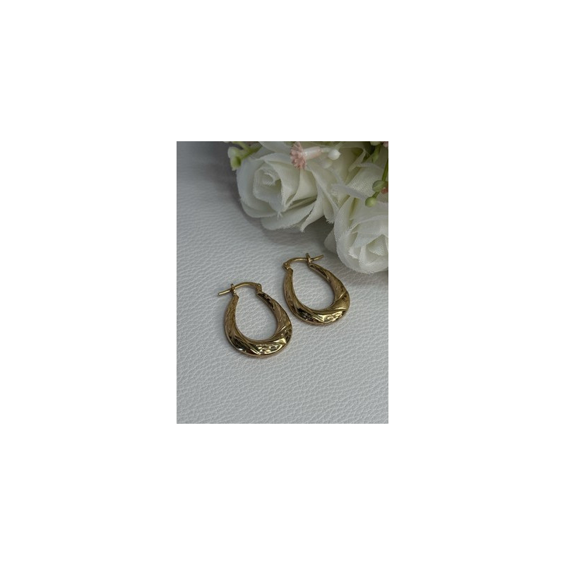Elegant 925 Sterling Silver Gold Plated Earrings Length 1 Inch