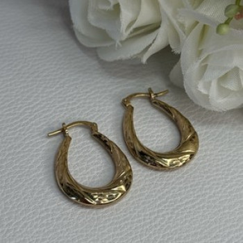 Elegant 925 Sterling Silver Gold Plated Earrings Length 1 Inch