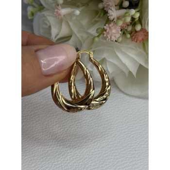Elegant 925 Sterling Silver Gold Plated Earrings Length 1 Inch