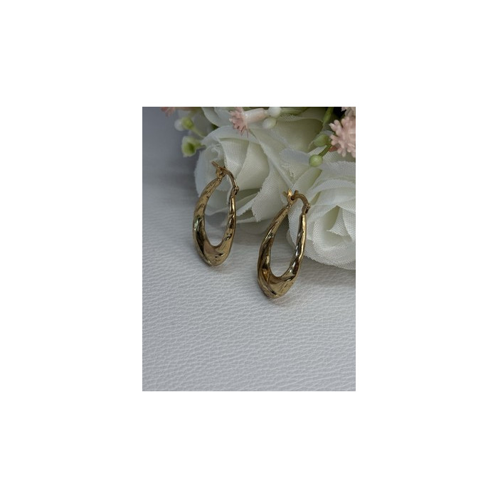Elegant 925 Sterling Silver Gold Plated Earrings Length 1 Inch