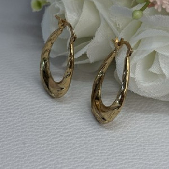 Elegant 925 Sterling Silver Gold Plated Earrings Length 1 Inch