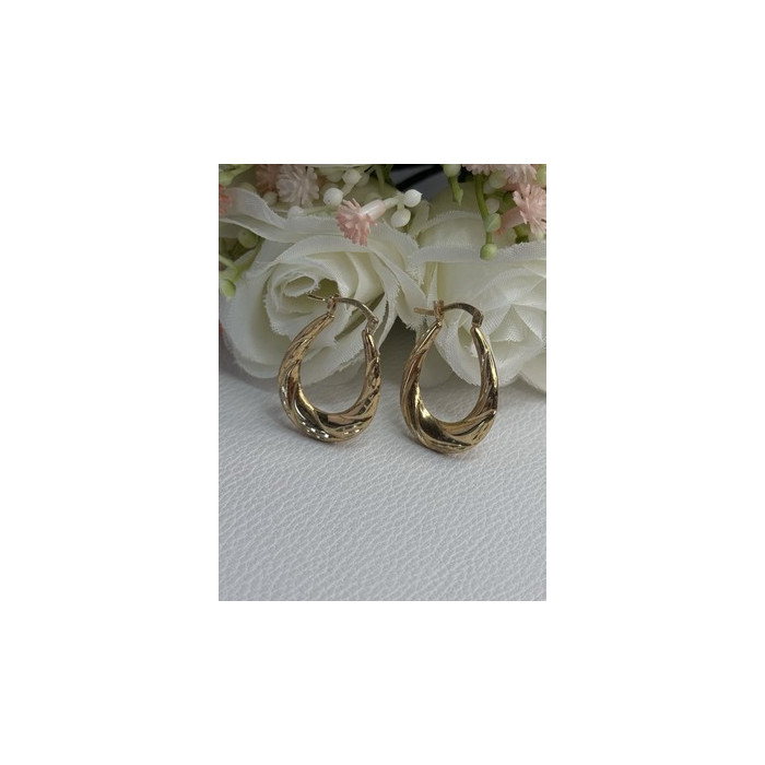 Elegant 925 Sterling Silver Gold Plated Earrings Length 1 Inch