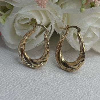 Elegant 925 Sterling Silver Gold Plated Earrings Length 1 Inch