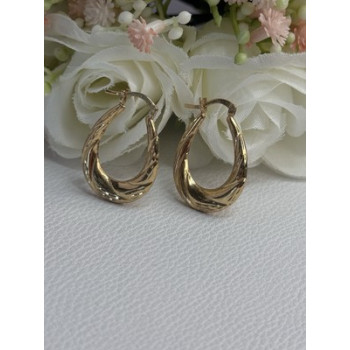 Elegant 925 Sterling Silver Gold Plated Earrings Length 1 Inch