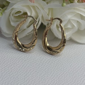 Elegant 925 Sterling Silver Gold Plated Earrings Length 1 Inch