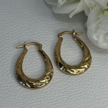 Elegant 925 Sterling Silver Gold Plated Earrings Length 1 Inch