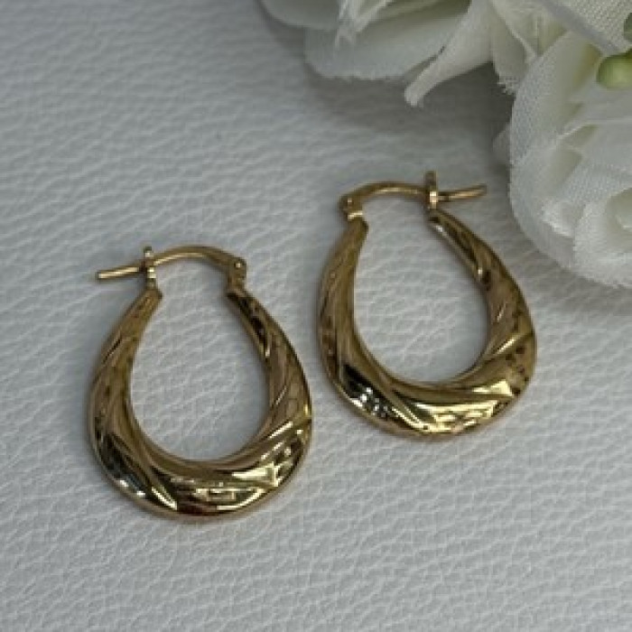 Elegant 925 Sterling Silver Gold Plated Earrings Length 1 Inch