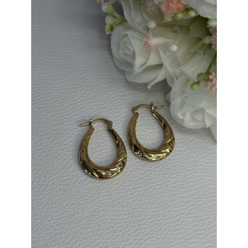 Elegant 925 Sterling Silver Gold Plated Earrings Length 1 Inch