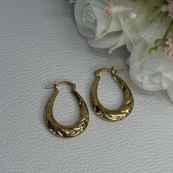 Elegant 925 Sterling Silver Gold Plated Earrings Length 1 Inch