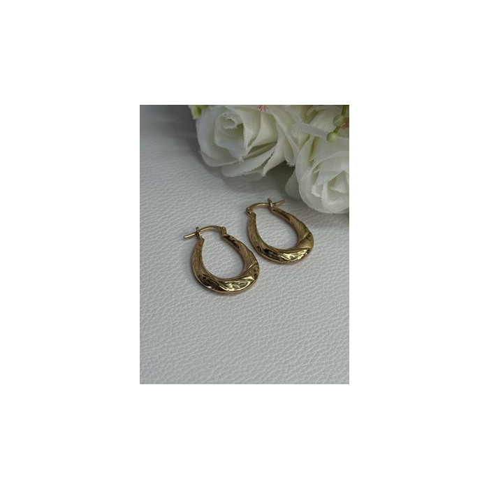 Elegant 925 Sterling Silver Gold Plated Earrings Length 1 Inch