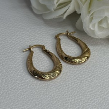 Elegant 925 Sterling Silver Gold Plated Earrings Length 1 Inch