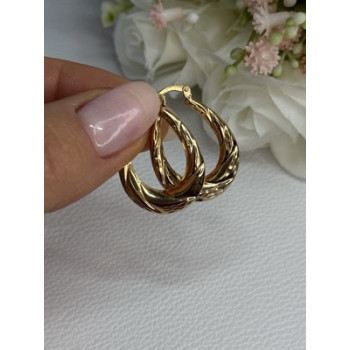 Elegant 925 Sterling Silver Gold Plated Earrings Length 1 Inch