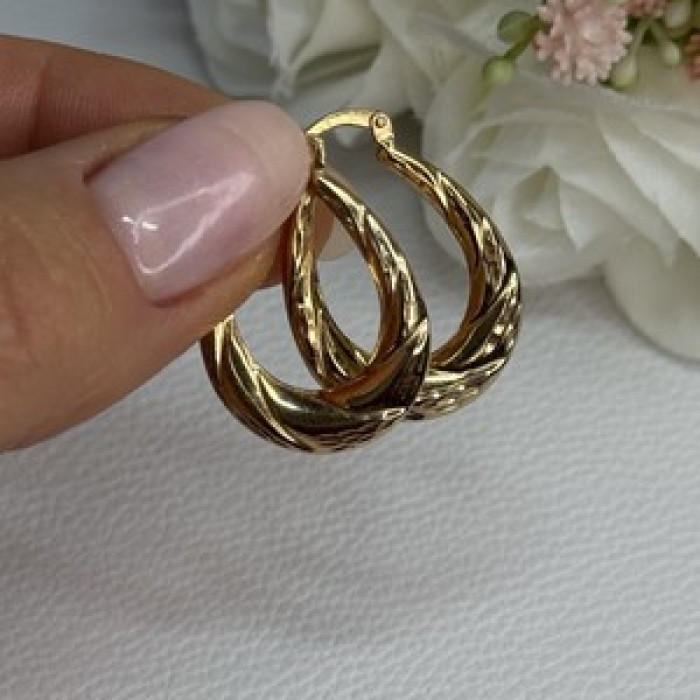 Elegant 925 Sterling Silver Gold Plated Earrings Length 1 Inch