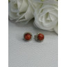 925 Sterling Silver Coral Earrings Length 0.30 Inch