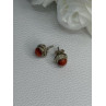 925 Sterling Silver Coral Earrings Length 0.30 Inch