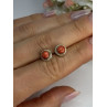 925 Sterling Silver Coral Earrings Length 0.30 Inch