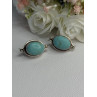 925 Sterling Silver Turquoise Clip Earrings Length 1.15 Inch