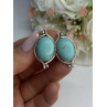 925 Sterling Silver Turquoise Clip Earrings Length 1.15 Inch