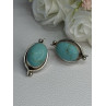 925 Sterling Silver Turquoise Clip Earrings Length 1.15 Inch