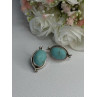 925 Sterling Silver Turquoise Clip Earrings Length 1.15 Inch
