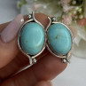 925 Sterling Silver Turquoise Clip Earrings Length 1.15 Inch
