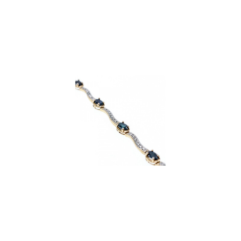 925 STERLING SILVER GOLD PLATED SAPPHIRES BRACELET