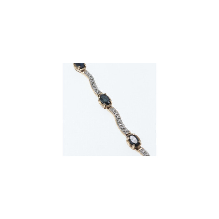 925 STERLING SILVER GOLD PLATED SAPPHIRES BRACELET