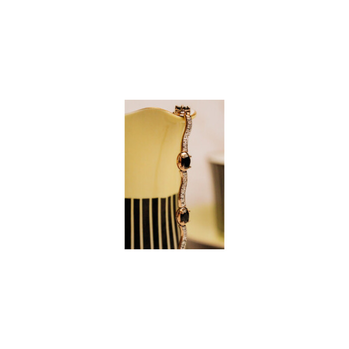 925 STERLING SILVER GOLD PLATED SAPPHIRES BRACELET