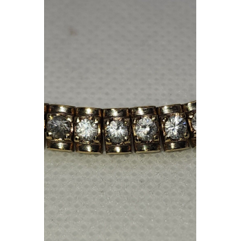 925 STERLING SILVER VERMEIL QUARTZ TENNIS BRACELET SIZE 7.5 IN