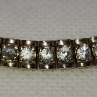 925 Sterling Silver Vermeil Quartz Tennis Bracelet Size 7.5 IN