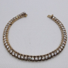 925 Sterling Silver Vermeil Quartz Tennis Bracelet Size 7.5 IN
