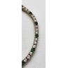 925 STERLING SILVER VERMEIL EMERALD AND QUARTZ BRACELET SIZE 7 IN
