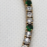 925 Sterling Silver Vermeil Emerald AND Quartz Bracelet Size 7 IN