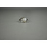 925 Sterling Silver Pearl & Colorless Spinel Ring Size 8