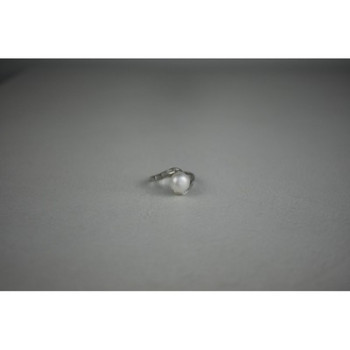 925 Sterling Silver Pearl & Colorless Spinel Ring Size 8