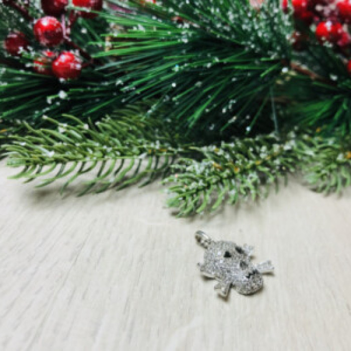 925 Sterling Silver CZ Skull Pendant