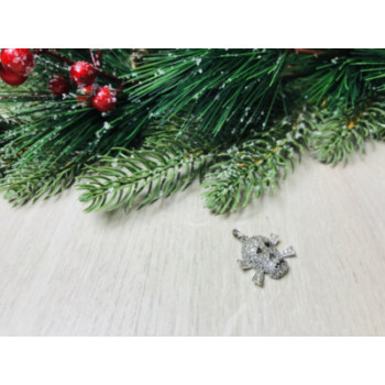 925 Sterling Silver CZ Skull Pendant
