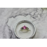 925 Sterling Silver Pink & White CZ Ring Size 6