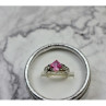 925 Sterling Silver Pink & White CZ Ring Size 6